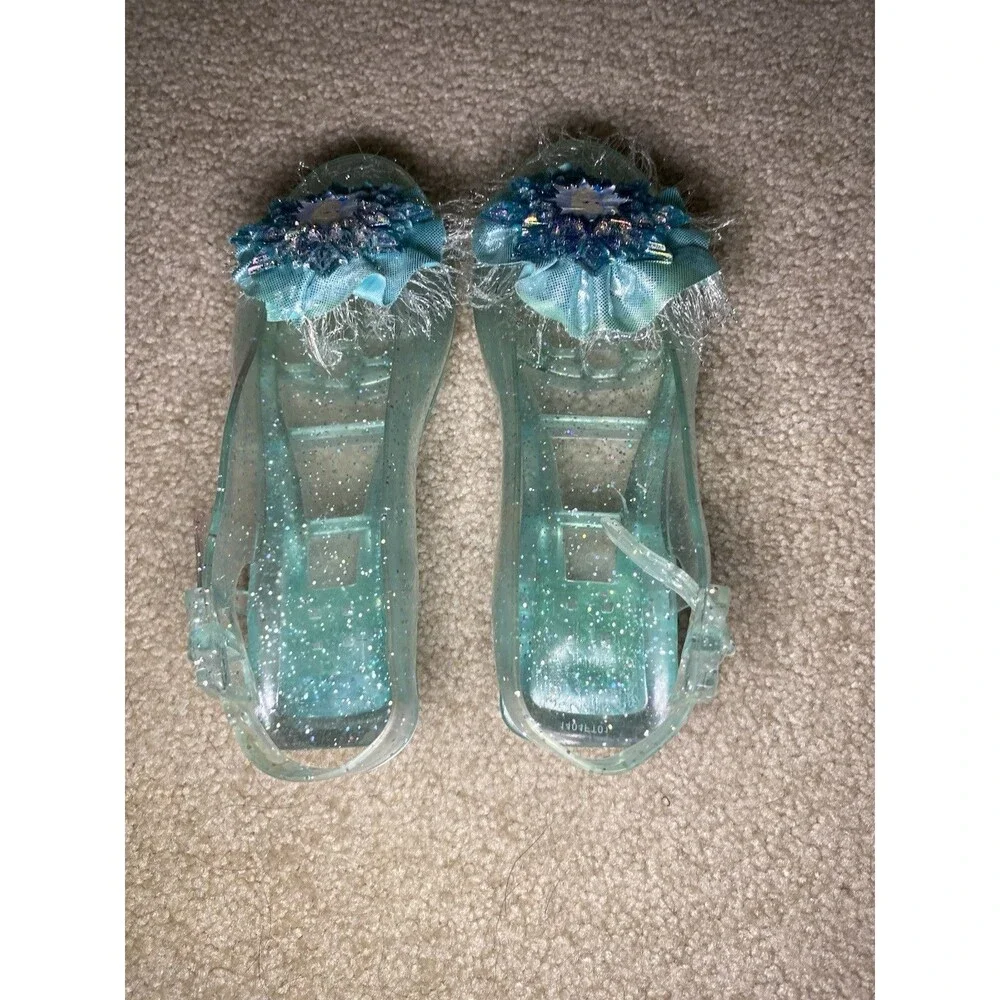 Disney Frozen Elsa Glitter Sparkle Dress Up Jelly Shoes Snowflake - Picture 6 of 7